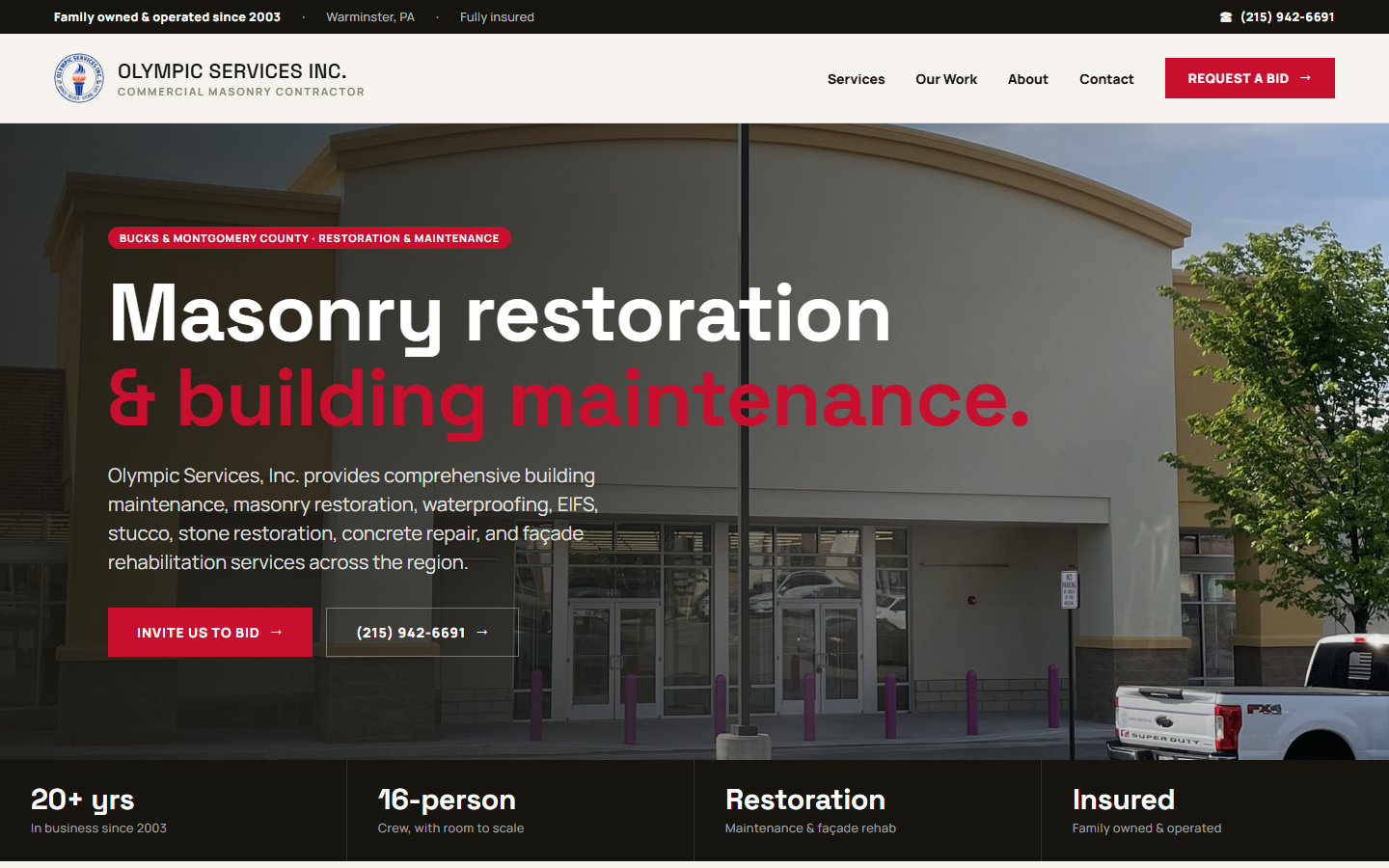 Olympic Services Inc. website homepage